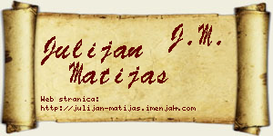 Julijan Matijaš vizit kartica